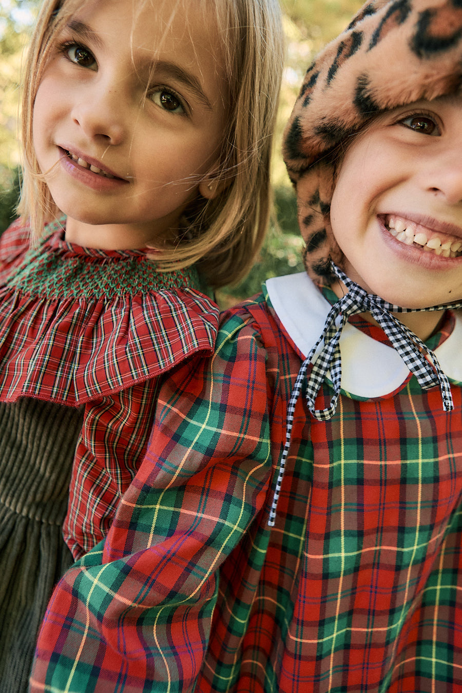 Blusa Smock Escocés Popelín Rojo