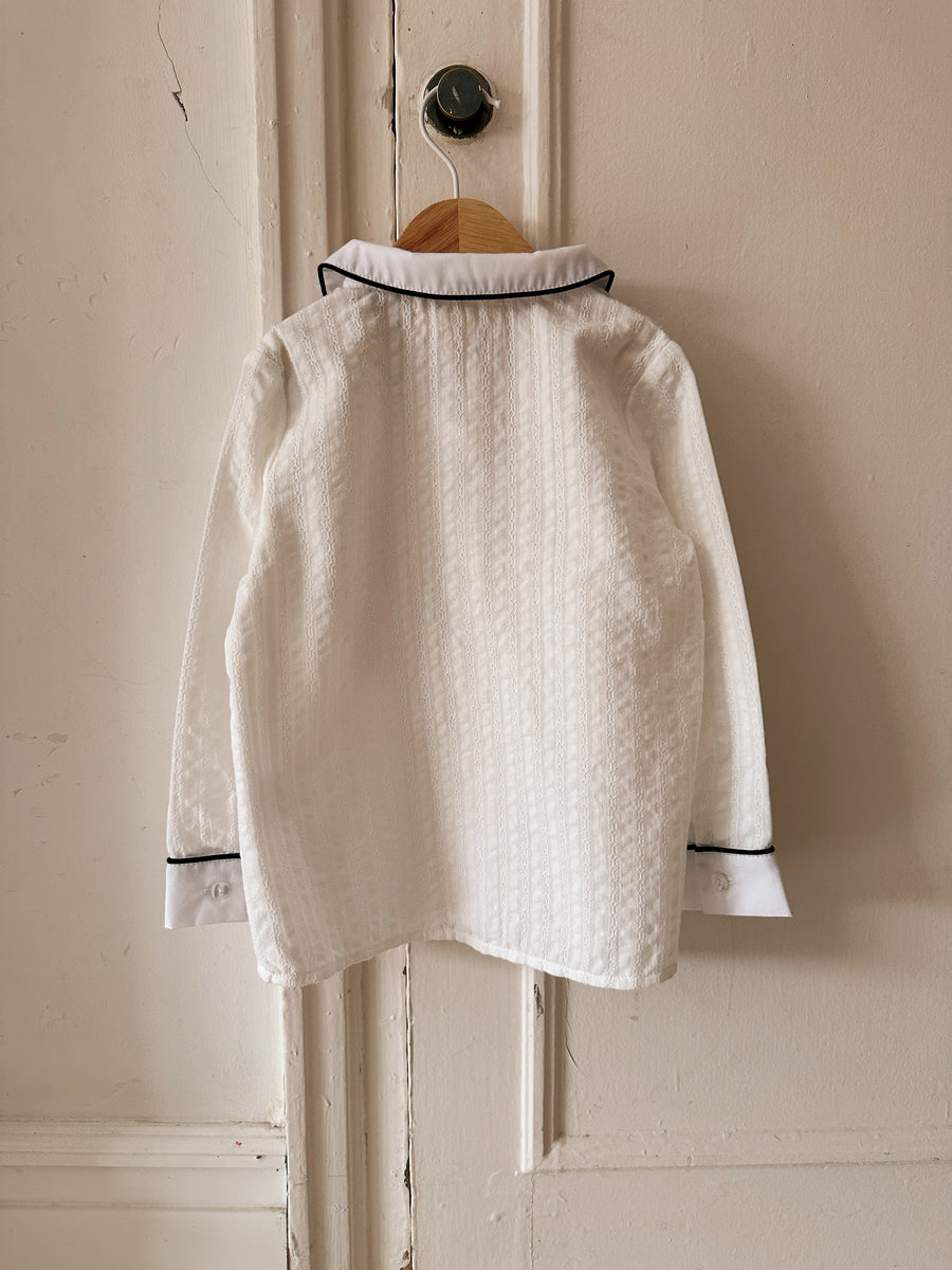 Blusa Vintage Jacquard Blanca