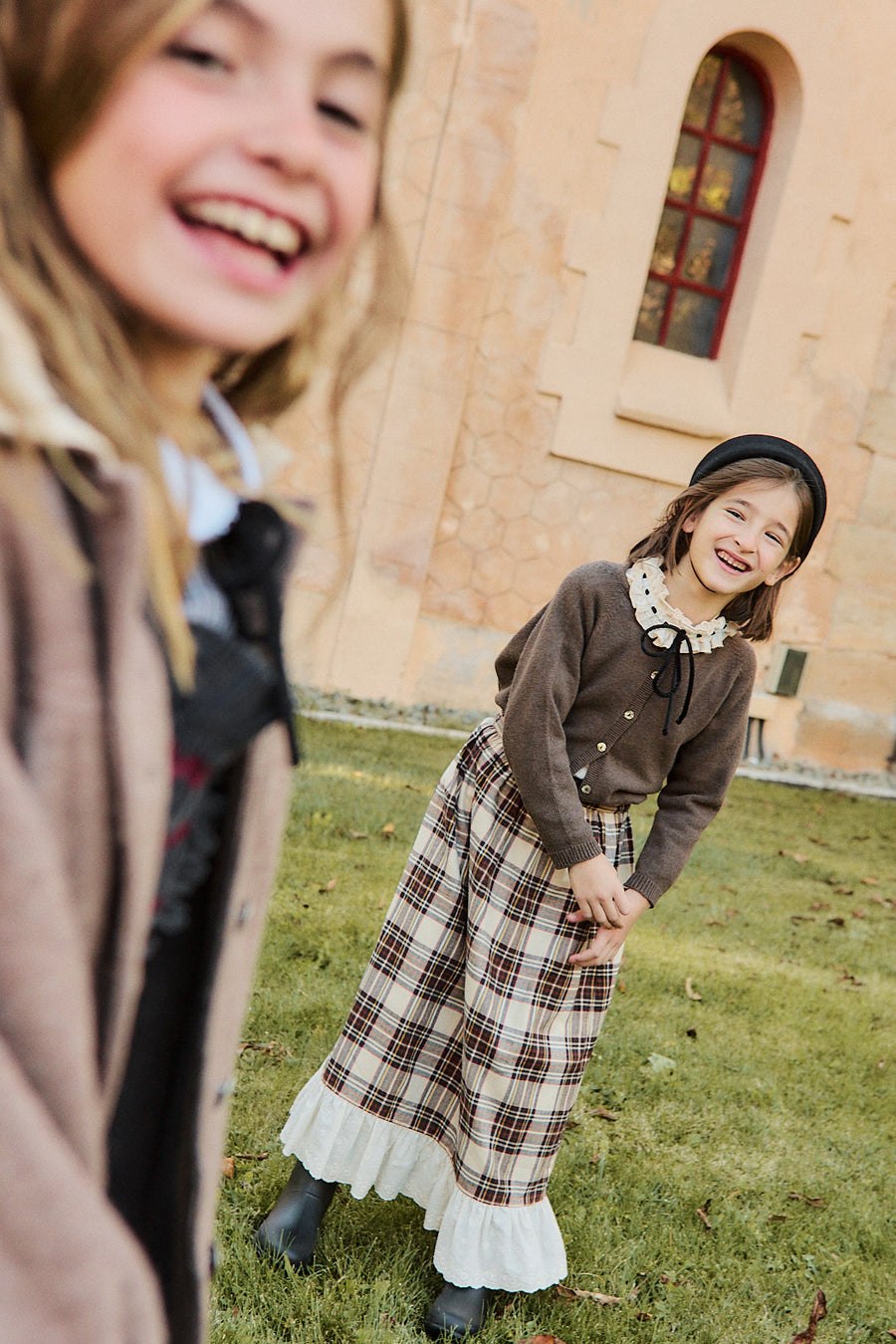 Falda Midi Ecocés Viyela Marrón