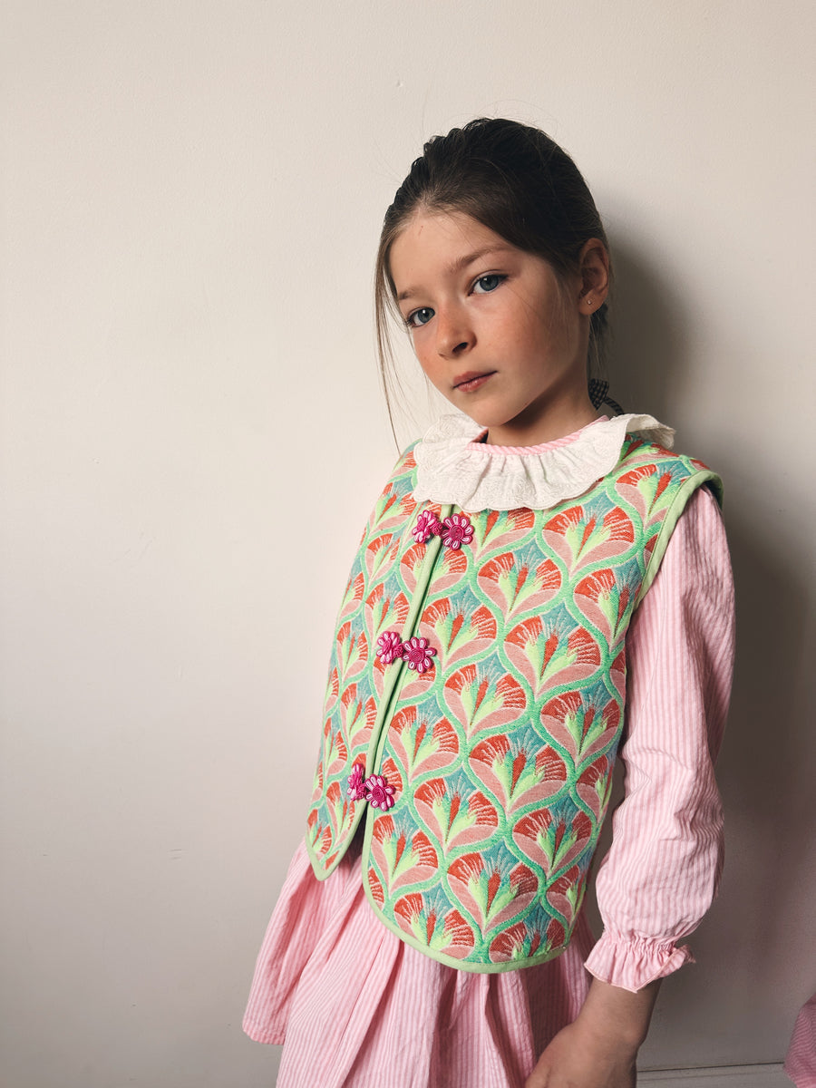 Blusa Puntilla Rayas Rosas