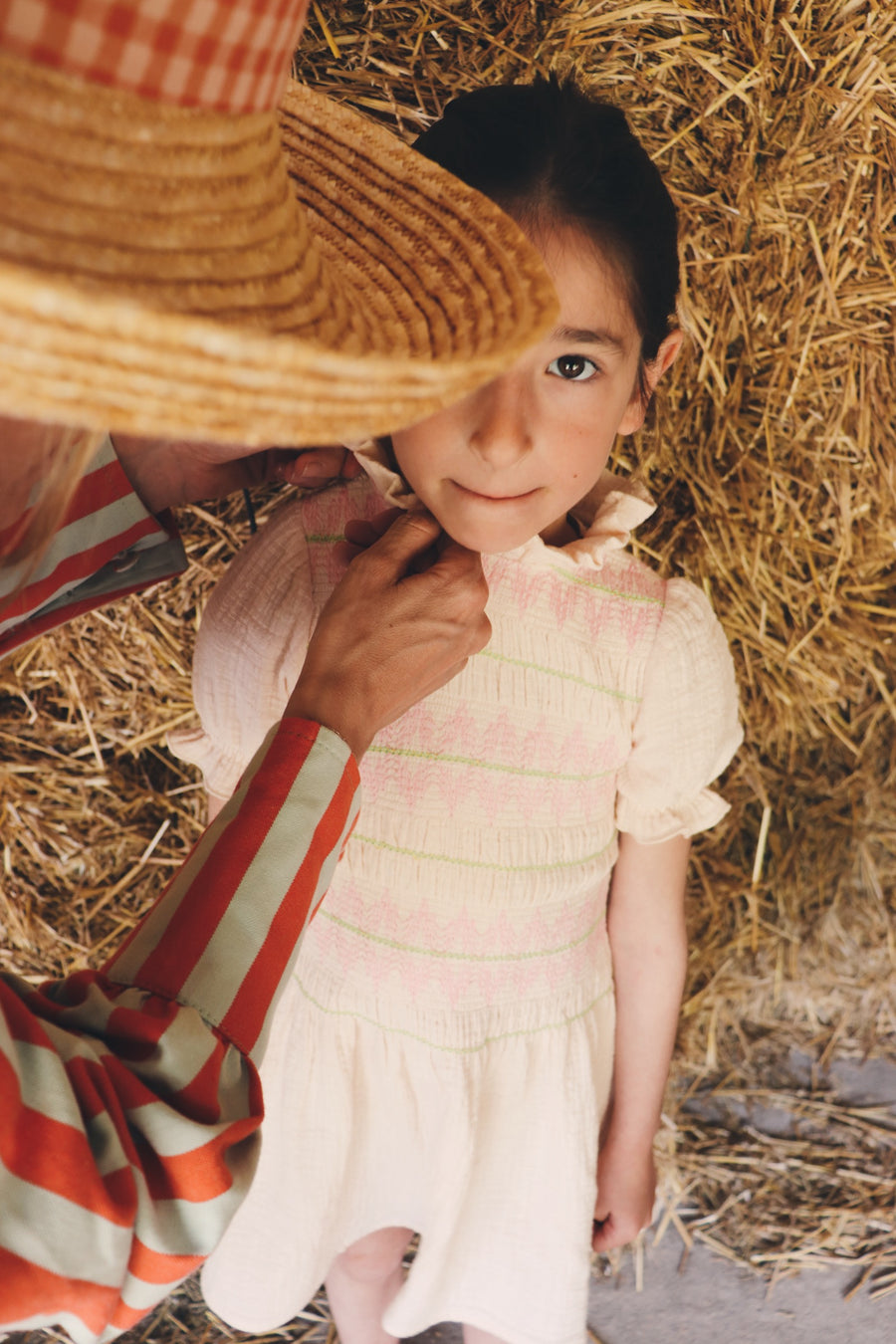 Vestido Gomas Bambula Lino Beige