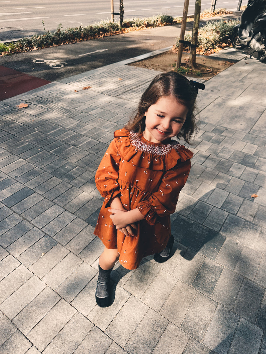 Vestido Smock Flores Caldero