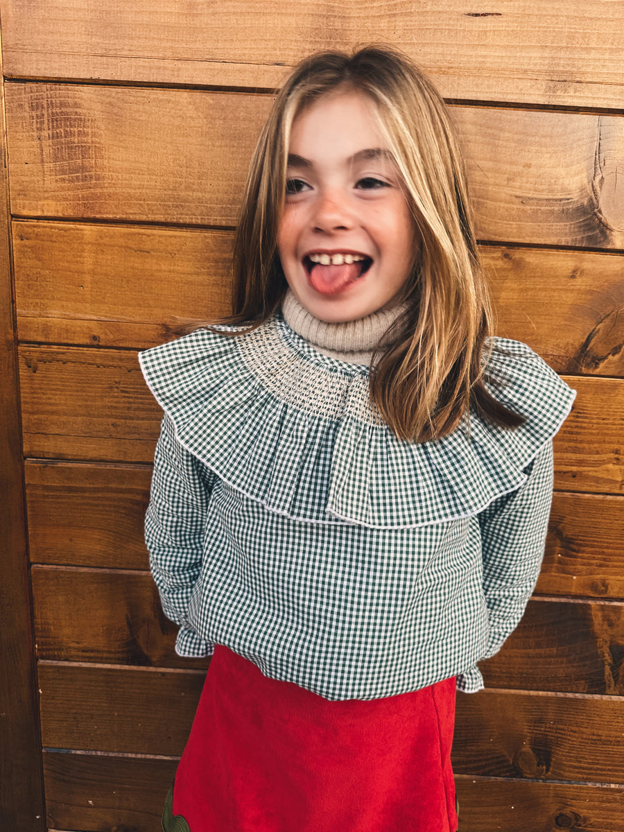 Blusa Smock Vichy Verde