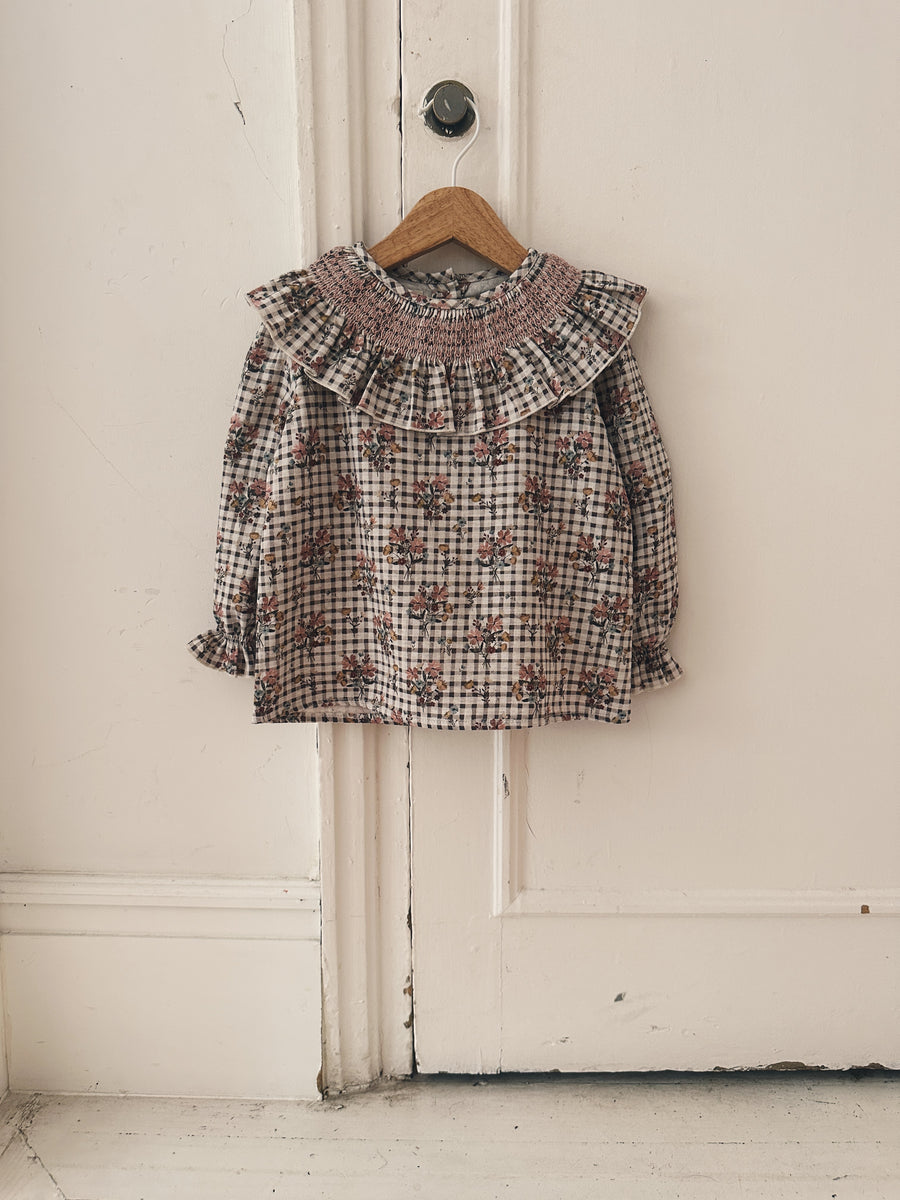 Blusa Smock Vichy Flores