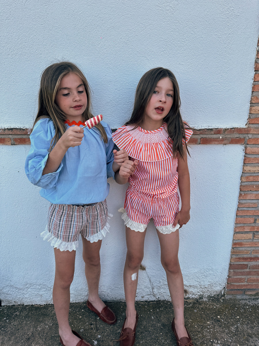 Short Rayas Tierra