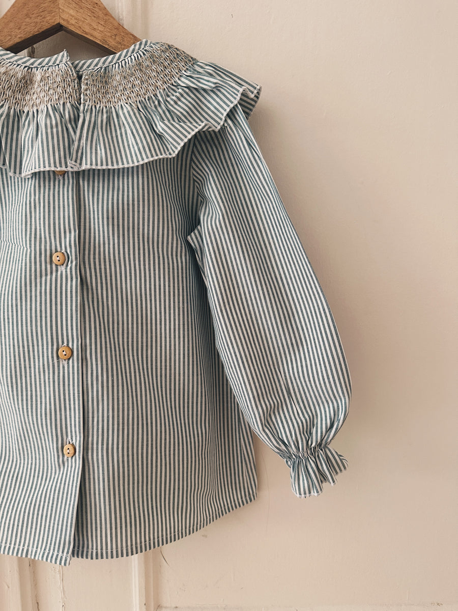 Blusa Smock Oxford Verde