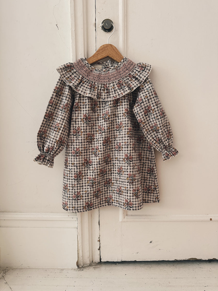 Vestido Smock  Vichy Flores
