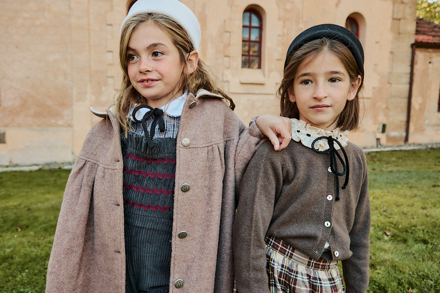 Abrigo Niña Vintage Lana Beige