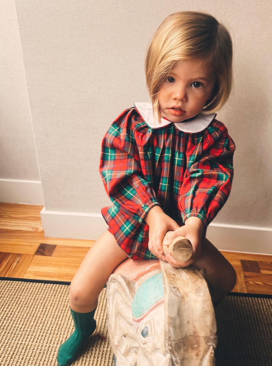 Ranita Cuello Bebé Escocés Viyela Rojo