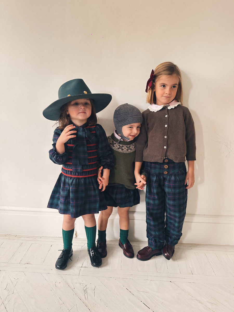 Pantalón Bombacho Escocés Viyela Azul