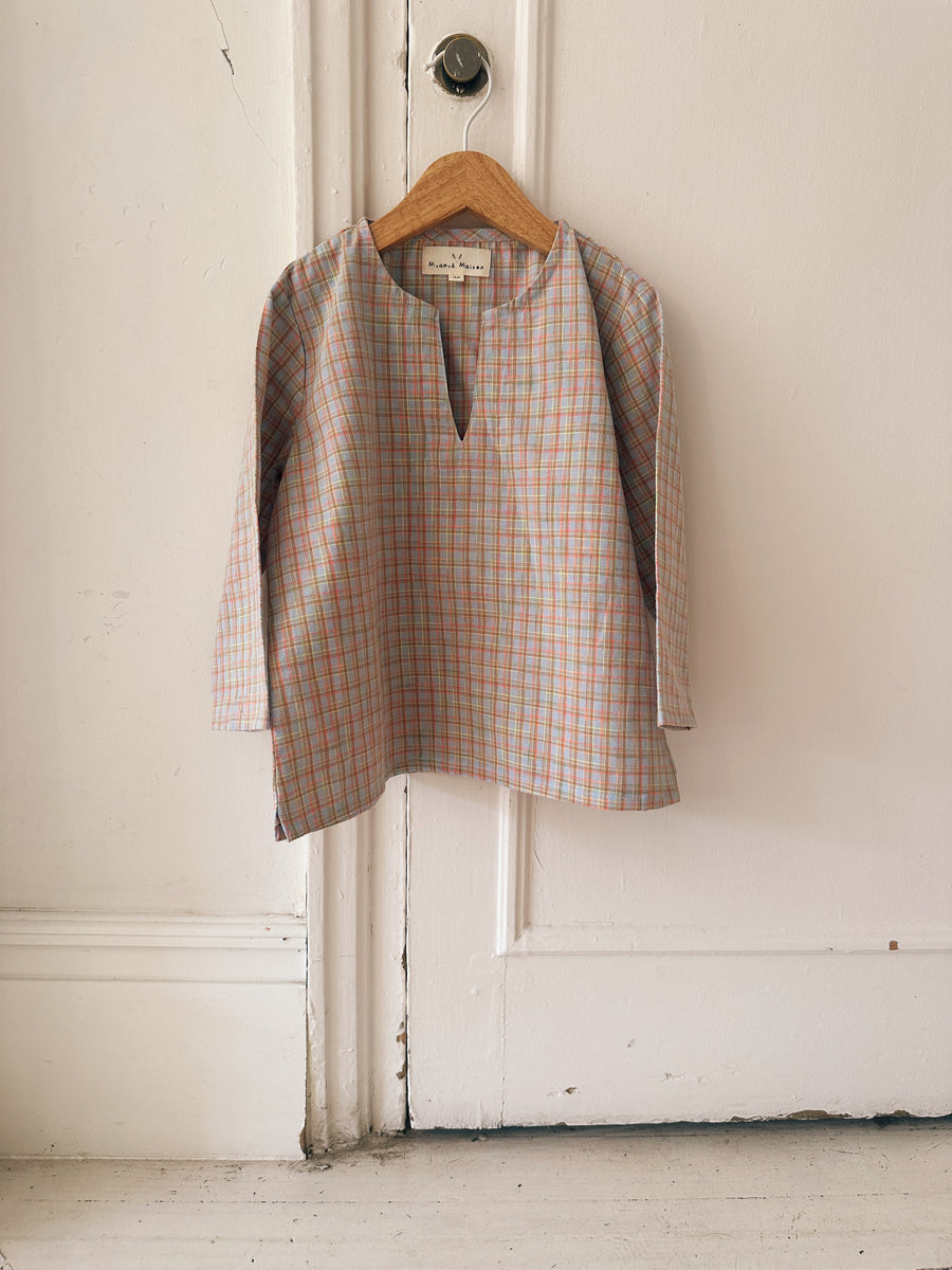 Camisa Hippie Cuadros Flúor