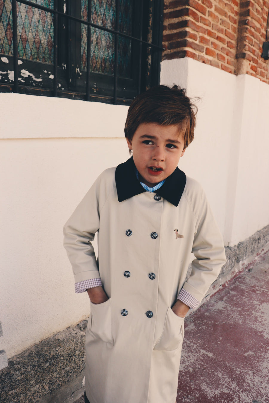 Gabardina Niño Beige