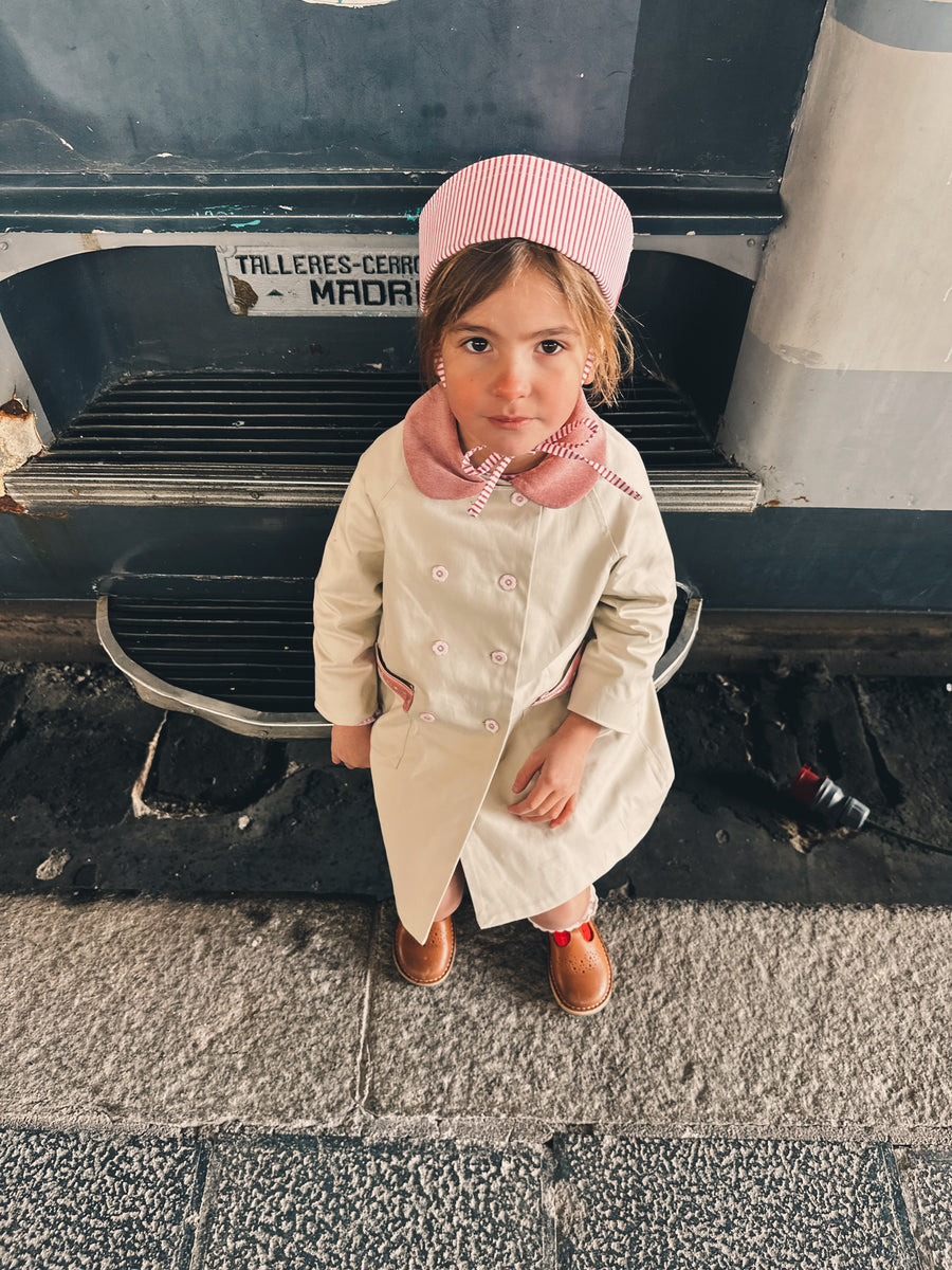 Gabardina Niña Beige y Rosita