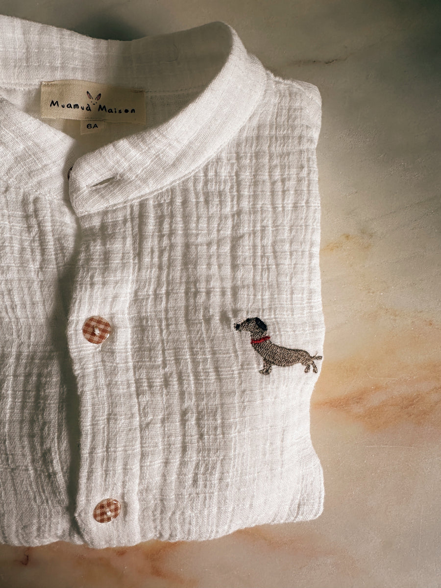 Camisa Mao Bambula Lino Blanco