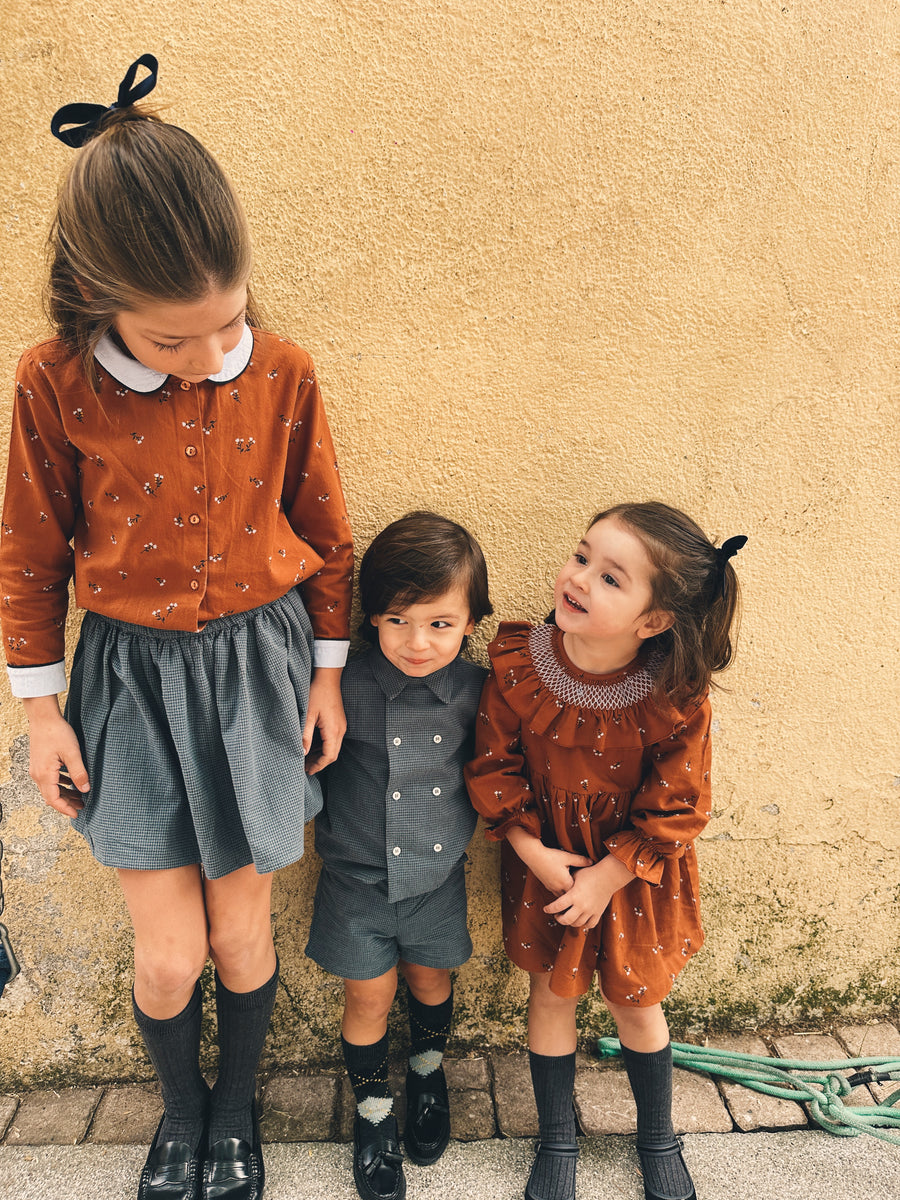 Vestido Smock Flores Caldero