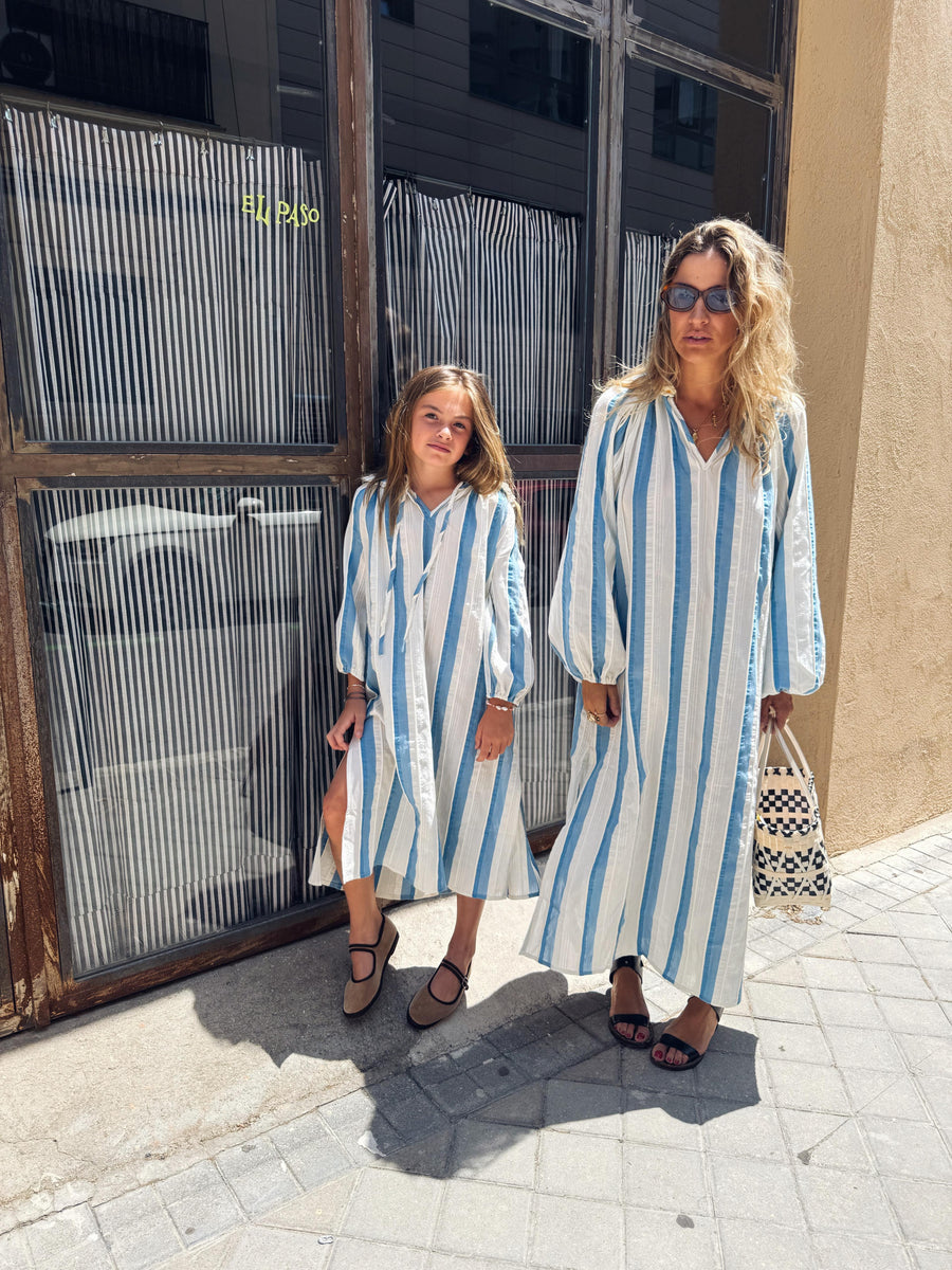 Kaftan Rayas Azul MUJER