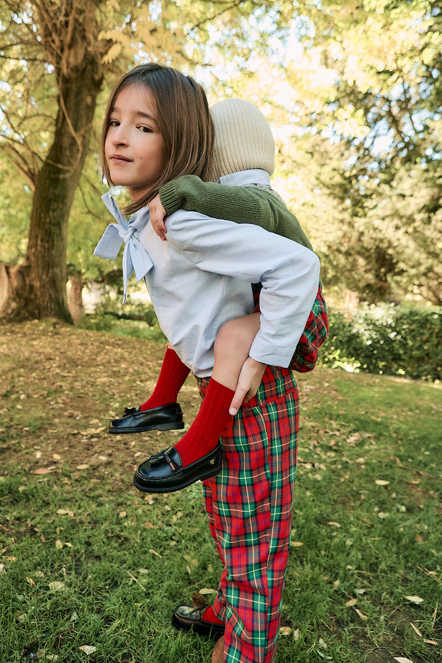 Calcetín alto canalé Rojo