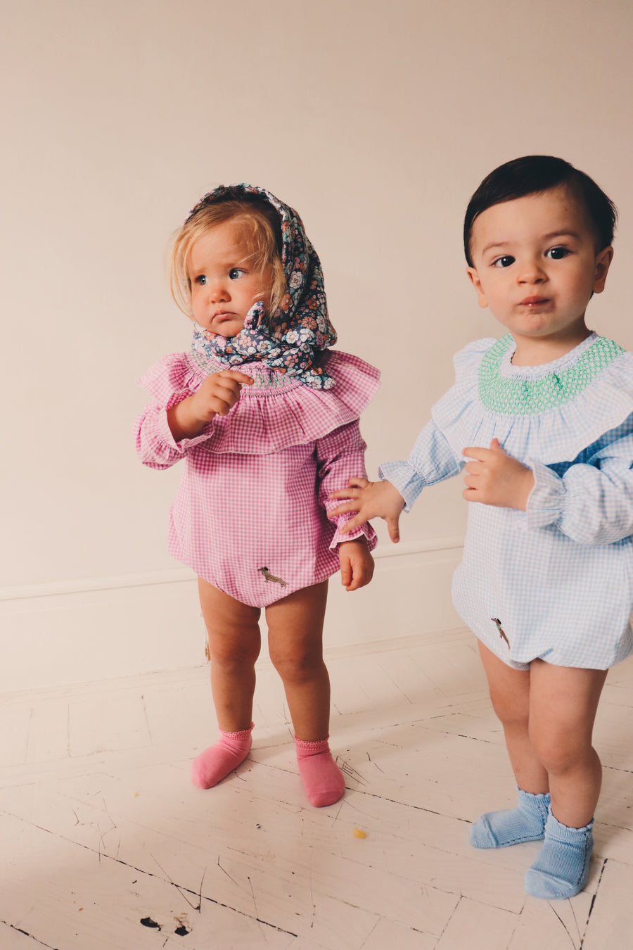 Ranita Smock Vichy Azul Bebé