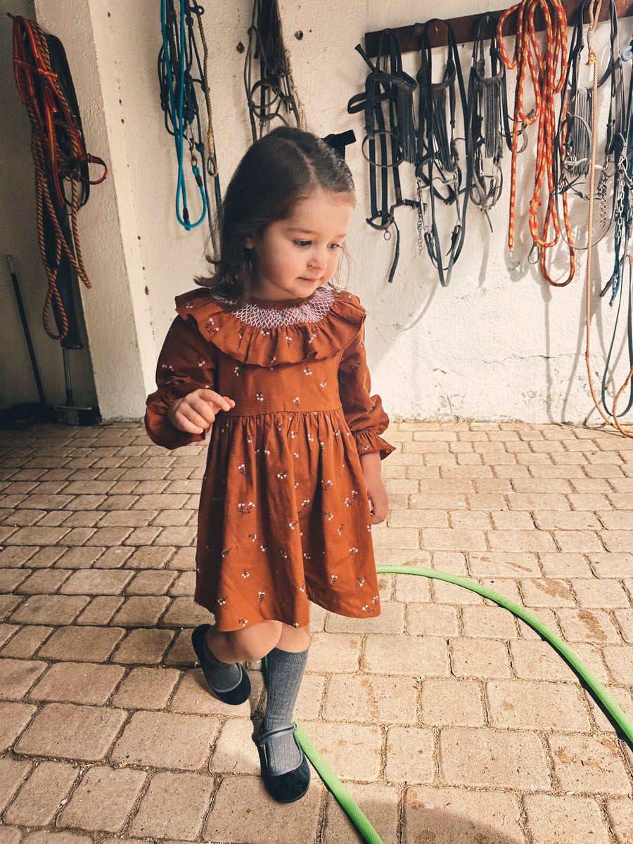 Vestido Smock Flores Caldero
