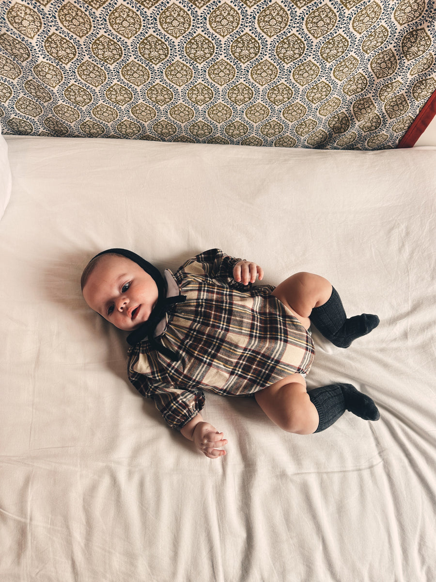 Calcetín alto canalé Gris