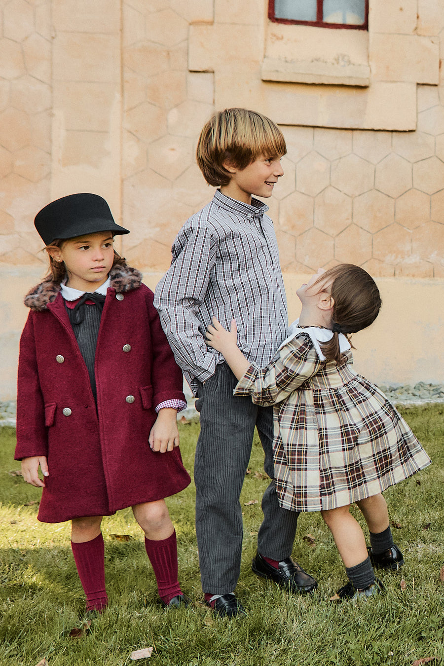 Abrigo Niña Lana Burdeos