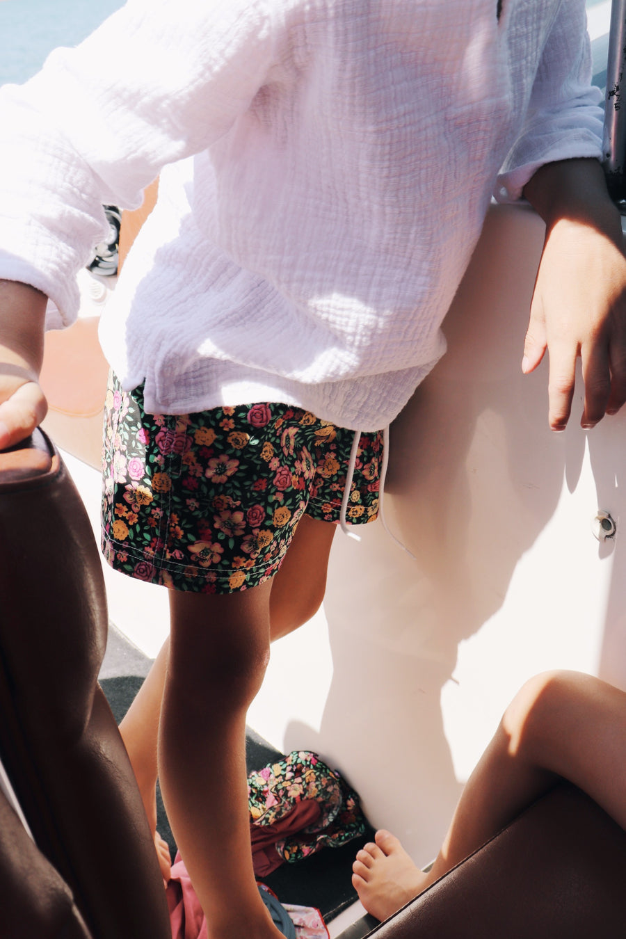 Traje de Baño Flores Negro