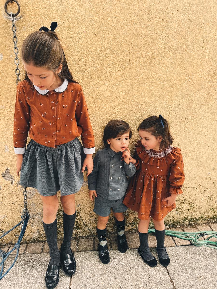 Vestido Smock Flores Caldero