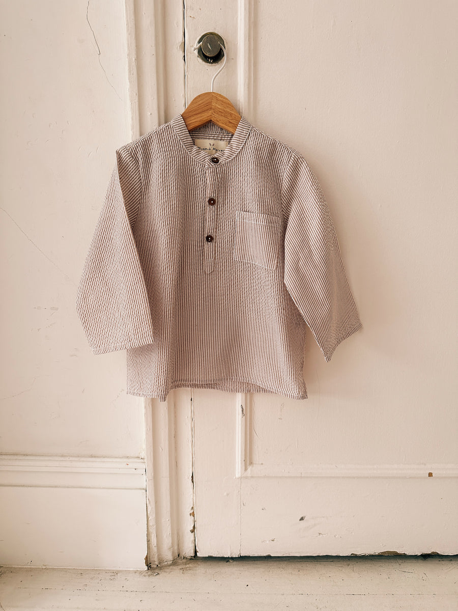 Camisa Mao Rayas Beige