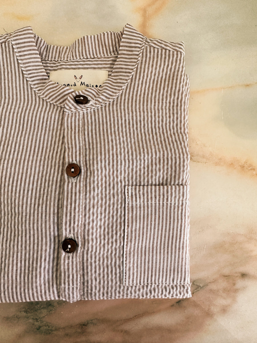 Camisa Mao Rayas Beige