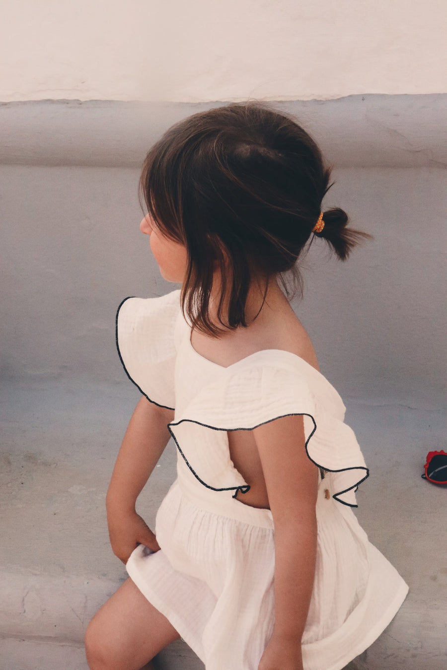 Vestido Volantes Blanco y Negro