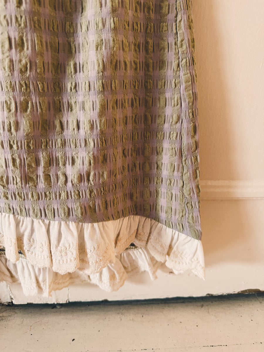 Falda Midi Vichy Malva