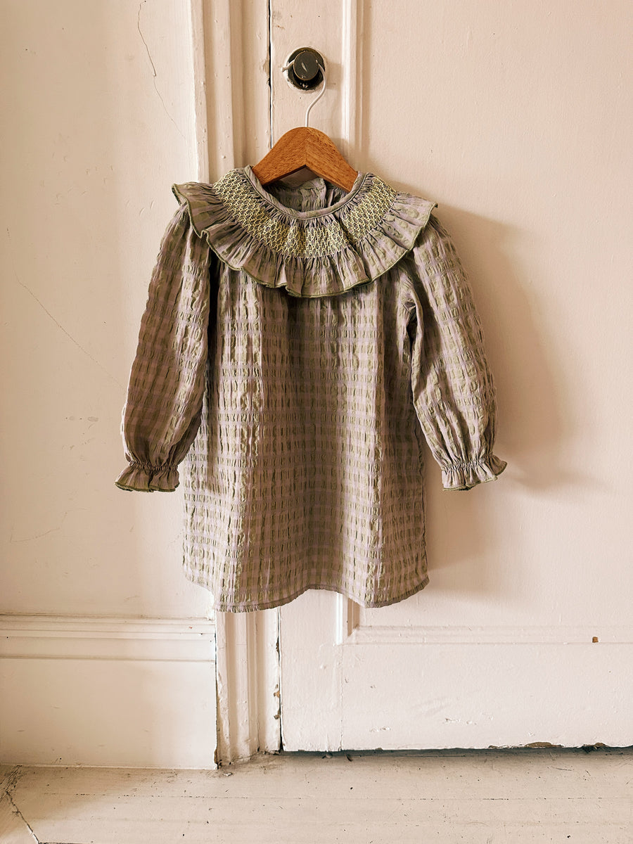 Vestido Smock  Vichy Malva