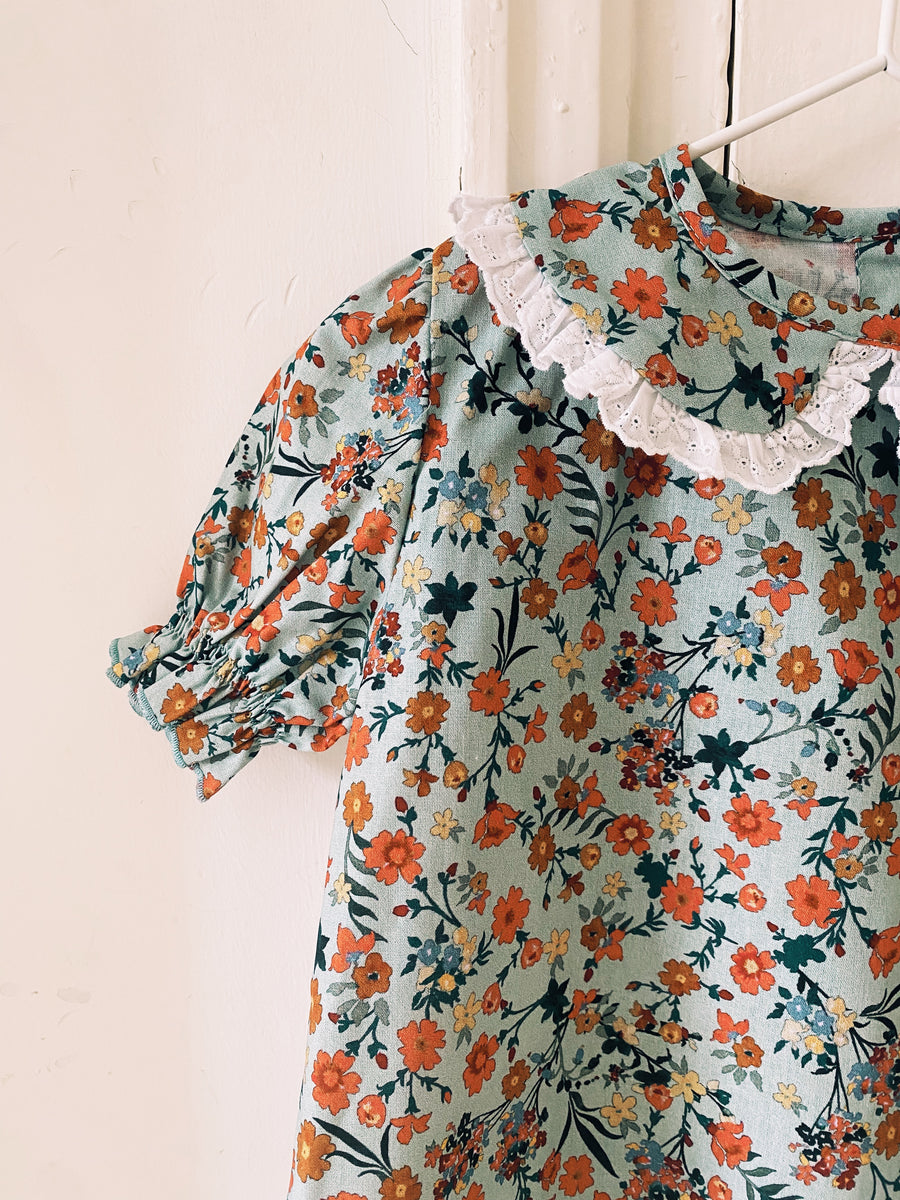 Blusa Flores Verde Agua