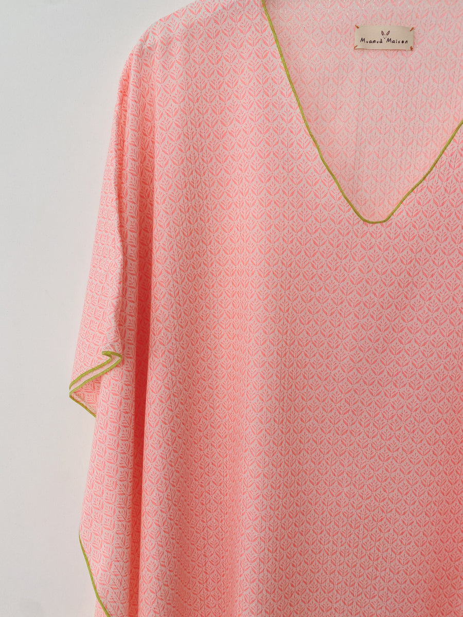 Kaftan India Rosa Flúor