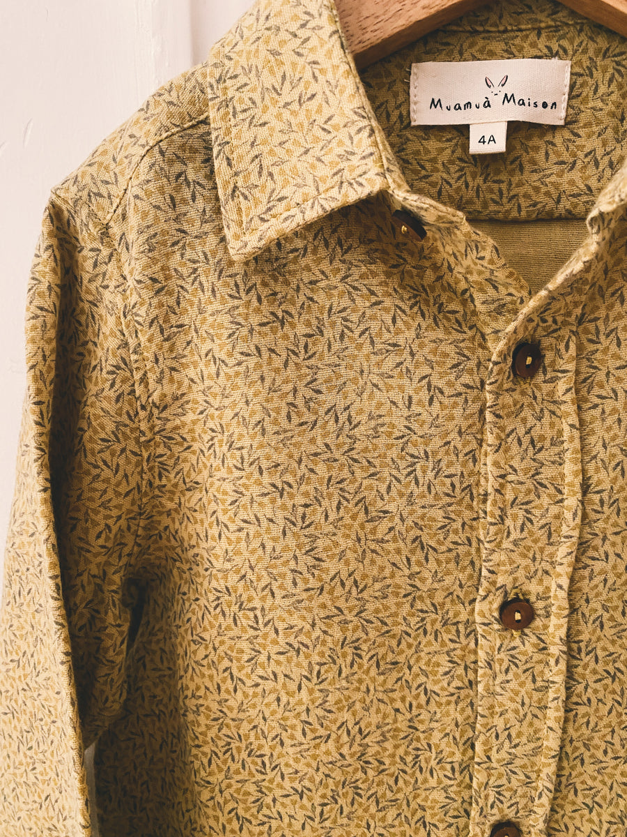 Camisa Hojas Mostaza