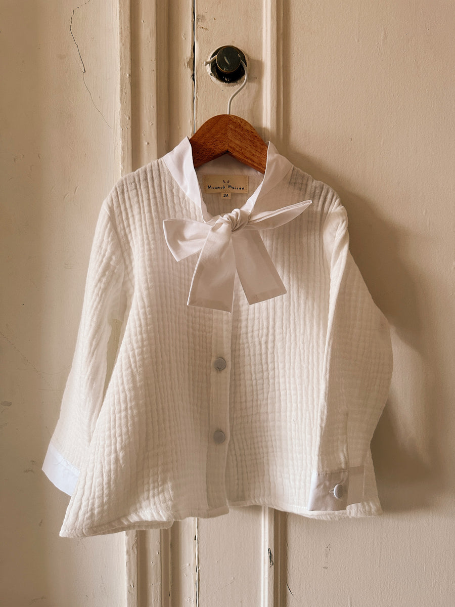 Blusa Lazo Blanca (manga larga)