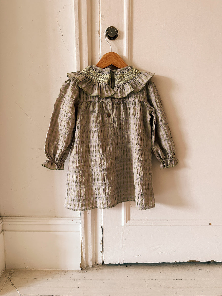 Vestido Smock  Vichy Malva